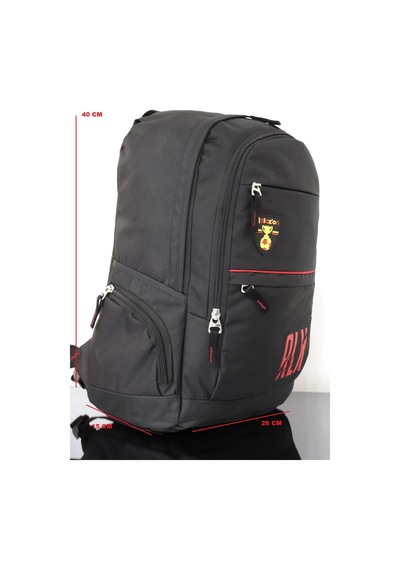 Konfores 1169 Unisex Anatomik Sırt Çantası-Siyah Kırmızı