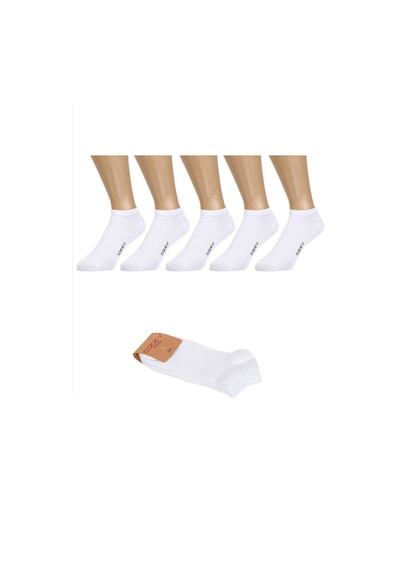 Ozzy Socks 5 Çift Dikişsiz Pamuklu Beyaz Unisex Patik Çorap Yazlık Dayanıklı Beyaz