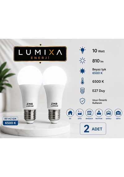 10 Watt 810 Lm Beyaz Renk Ampul 3 Adet