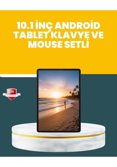 10.1 İnç Ips Ekranlı Android Tablet Bilgisayar Seti Beyaz