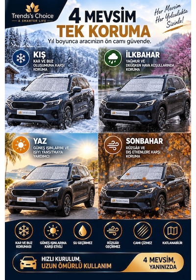 Oto Ön Cam Kar Buz Ve Güneş Koruyucu Branda Örtü Buzlanma Kırağı Önleyici Araç Katmanlı Ön Cam Örtüsü Güneşlik 1 Adet