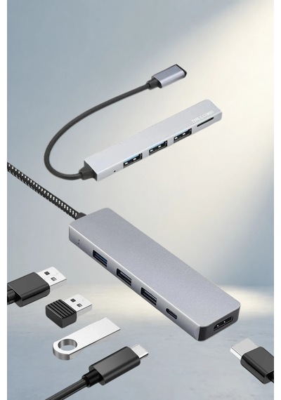 Usb Type-c 8 Girişli Dönüştürücü Hub Macbook Pro Air Uyumlu