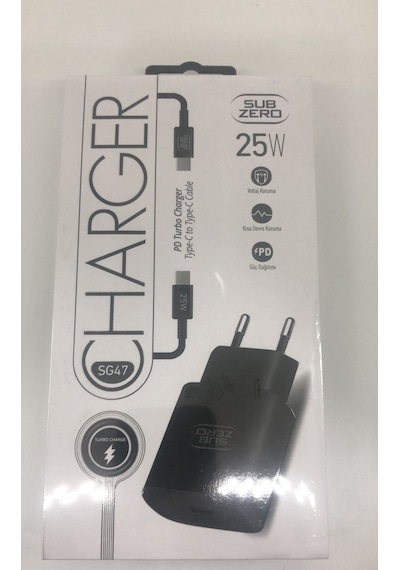 Type C Şarj Başlık Ve Kablo 25w Hızlı Subzero Sg47 25w Süper Hızlı Şarj