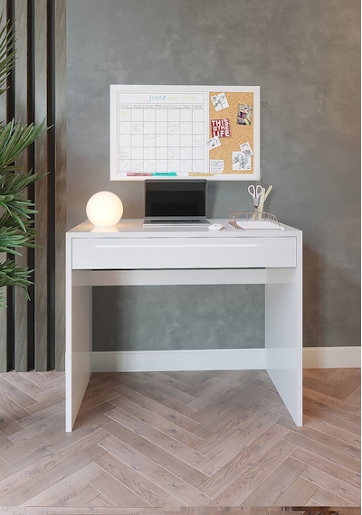 Beyaz Çekmeceli Çalışma Masası - 90x49 cm Bilgisayar ve Ofis Masası