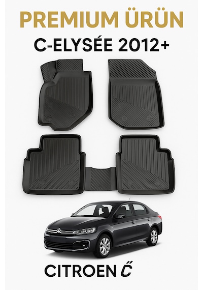 Citroën C-elysee 2012+ Uyumlu 3d Oto Paspas Premium