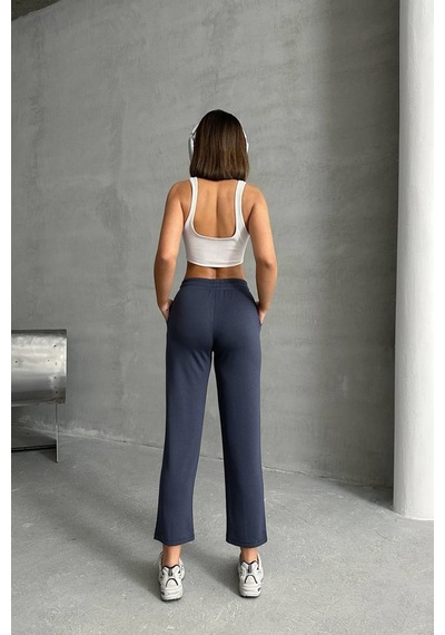 Neşeli Butik Kadın Likralı Modal Kumaş Çımalı Binici Pantolon Nbg064 Antrasit