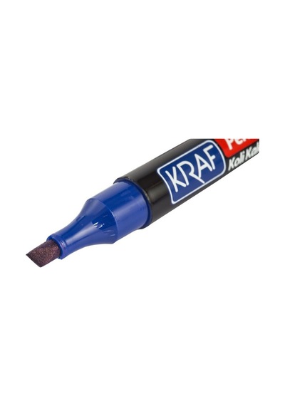 Kraf 230 Permanent Marker Kesik Uç Koli Kalemi - Mavi - 7 Adet Çok Renkli