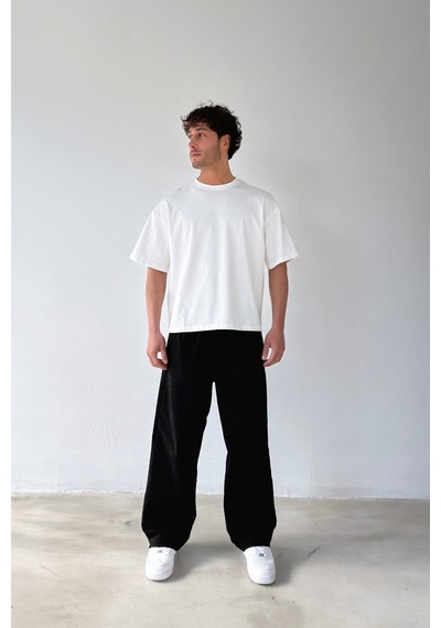Flaw Atelıer Basic Boxy Fit Ekru Tişört-29576