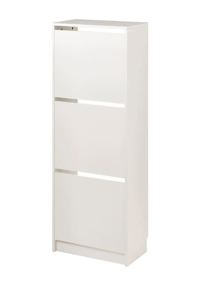 Bıssa Ayakkabı Dolabı, 49x28x135 Cm, 3 Bölmeli Beyaz Renk