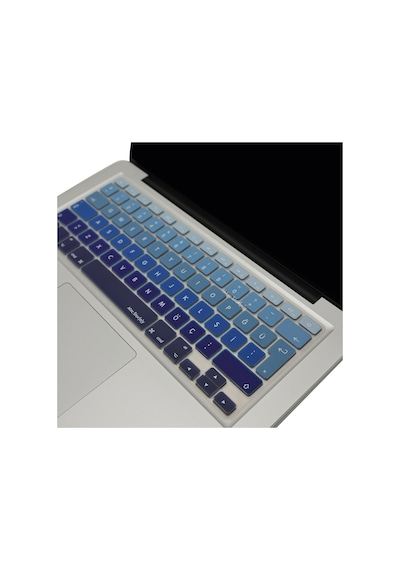 Apple Uyumlu MacBook Air Pro Klavye Koruyucu Türkçe Q Ombre Eski Usb Li Model 2008/2017 Yılı İle Lacivert Mavi