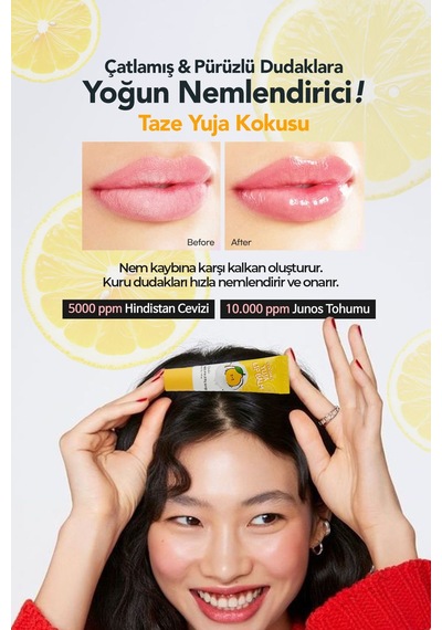 Esfolio Hindistan Cevizi ve Yuja İçeren Onarıcı Dudak Balmı Esfolio Coconut Yuja Lip Balm