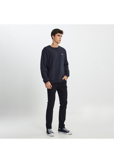 Lee Erkek Siyah Yuvarlak Yaka Sweatshirt Siyah