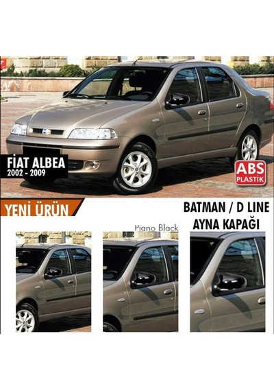 Fiat Albea Makyajsız Kasa 2002-2009 Uyumlu Yarasa Batman Ayna Kapağı Piano Black