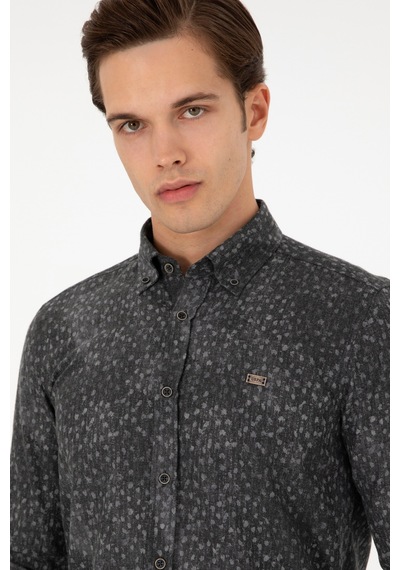 U.s. Polo Assn. Erkek Antrasit Gömlek Desenli 50293958-vr006 Antrasit