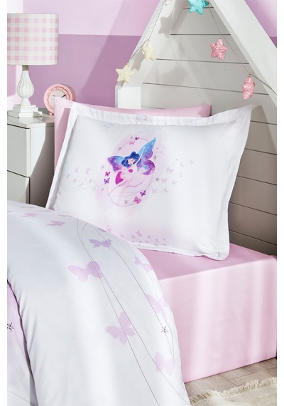 Özdilek Fairies Tek Kişilik Lastikli Çarşaf Nevresim Takımı Lila
