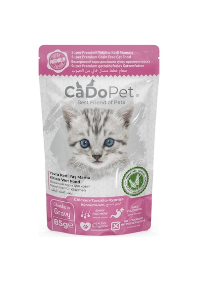 Cadopet Tavuk Etli Yavru Kedi Pouch Yaş Mama Grain Free 85 G