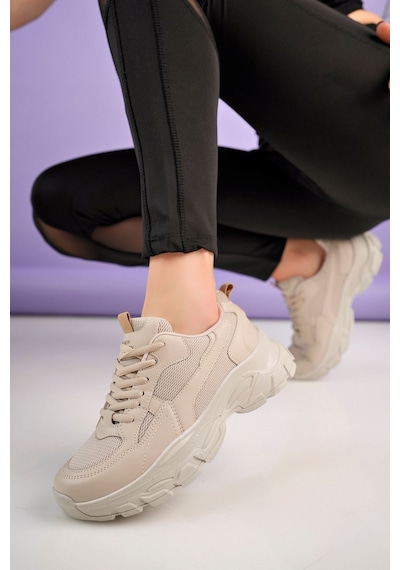 Mcdark Kadın Beyaz Sneakers Kahve