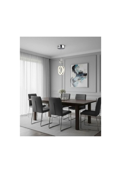 LumiaLighting Aurea Model Gümüş 3 Renk Modu Ledli Kristal Taşlı Modern Salon Mutfak Oturma Çocuk Odası Led Avize