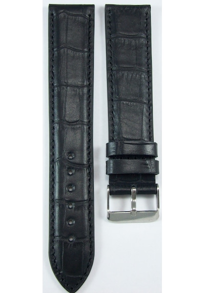 Bizon Ekstra Uzun Deri Saat Kayışı 20mm Siyah Xxl Saat Kordonu