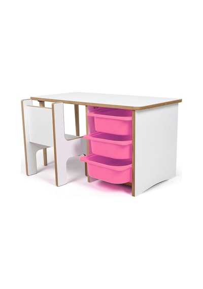 3 Çekmeceli Oyun, Aktivite, Etkinlik Masası, Beyaz-pembe, Mdf Beyaz - Pembe