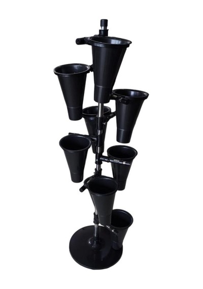 Şık Metal İskeletli Dokuzlu Saksı Standı