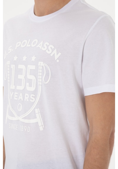 U.S. Polo Assn. Erkek Regular Fit Bisiklet Yaka Beyaz Tişört 50300047-VR013