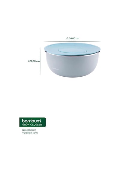 Bambum Nostalji - Karıştırma Kabı Açık Yeşil 24 Cm Açık Yeşil
