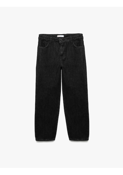 Koton Pamuklu Rahat Kesim Denim Pantolon Siyah 6wkb40002td