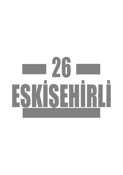 26 Eskişehirli Araba Sticker 17x17 Cm Gri