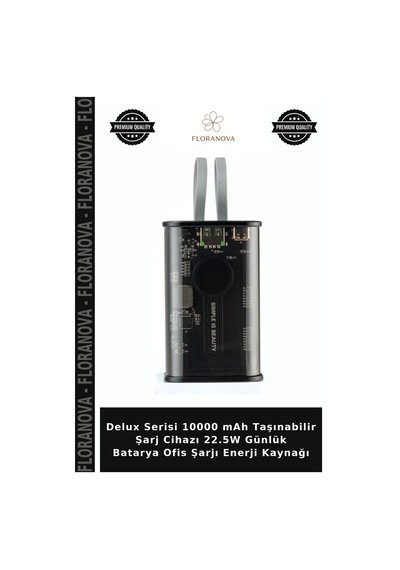 Delux Serisi 10000 Mah Taşınabilir Şarj Cihazı 22.5w Günlük Batarya Ofis Şarjı Enerji Kaynağı Çok Renkli