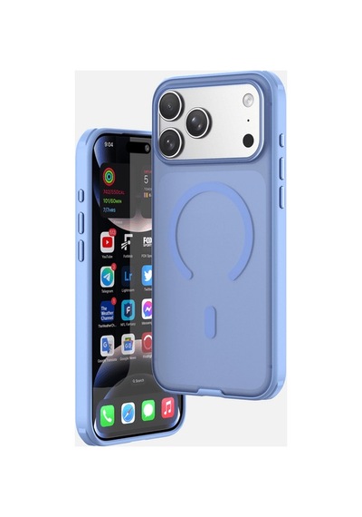 Isy Apple iPhone Uyumlu 18 Pro Max Magsafe Matte Celebrity Telefon Kılıfı Mavi