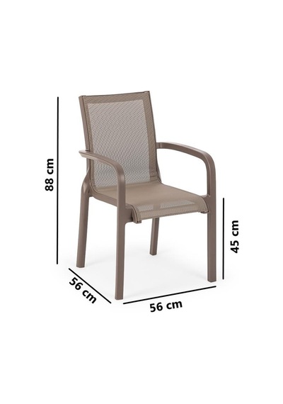 Omnipazar Sy-2528 Plastik Fileli Bahçe Koltuk Sandalye 4'lü Set Kahverengi