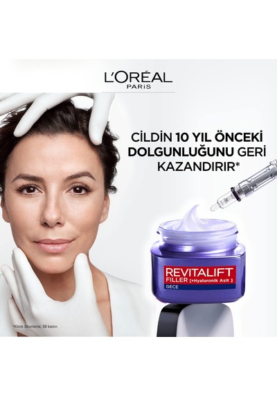 Revitalift Filler Yoğun Dolgunlaştırıcı Hyaluronik Asit İçeren Yaşlanma Karşıtı Gece Kremi 50 Ml