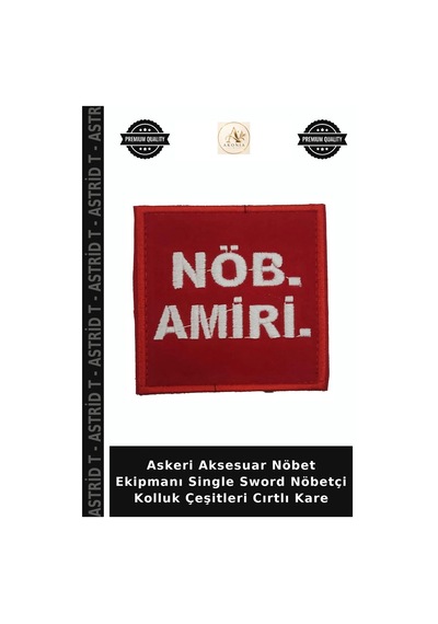 Astrid T Askeri Aksesuar Nöbet Ekipmanı Single Sword Nöbetçi Kolluk Çeşitleri Cırtlı Kare Çok Renkli