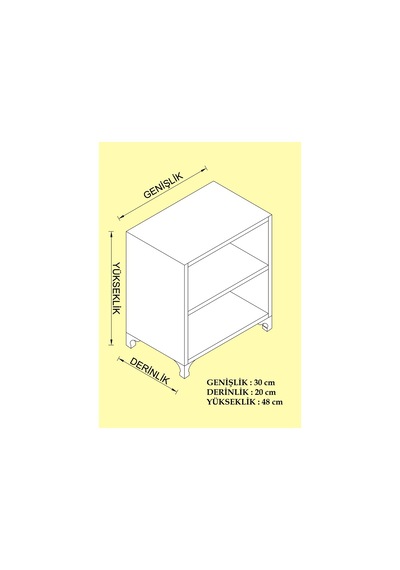 Kenzlife Kitaplık Beril 048x030x020 Crd Tekerlekli Mutfak Dolabı