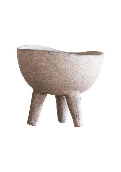 Küçük Saksı, Mat, Boz Kahverengi, Pişmiş Toprak, 7,6 Cm