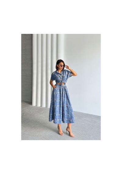 Verymoda Nakışlı Etek F1901 Koyu Mavi