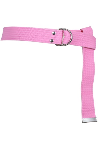 Fashion Moon Pembe Renk Çift D Tokalı Örme Palaska Kemer