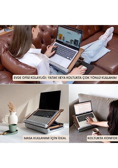 Ls051 Minderli Eğim Ayarlanabilir Mousepadli Laptop Sehpası
