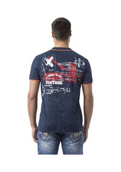 Ct795 The Elite Knit Collar Flex Men T-shirt Navy