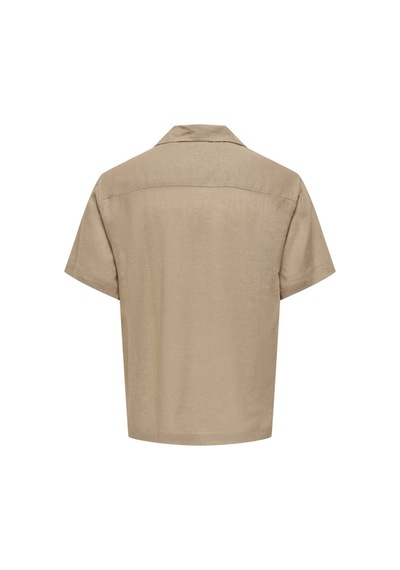 Only & Sons Onslaurence Lınen Resort Collar Ss Noos Erkek Gri Gömlek - 22036242 Chinchilla