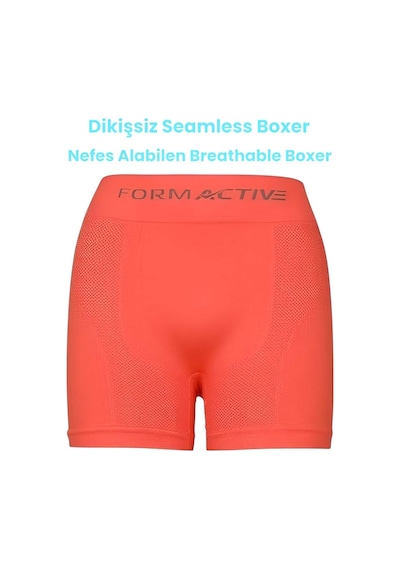 Uniquetrenders Erkek Dikişsiz/seamless Nefes Alabilen Boxer Neon Turuncu