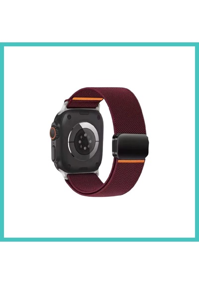 Ny Joy Watch Ultra 49mm Nylon Manyetik Kordon - Bordo Nyjoybz