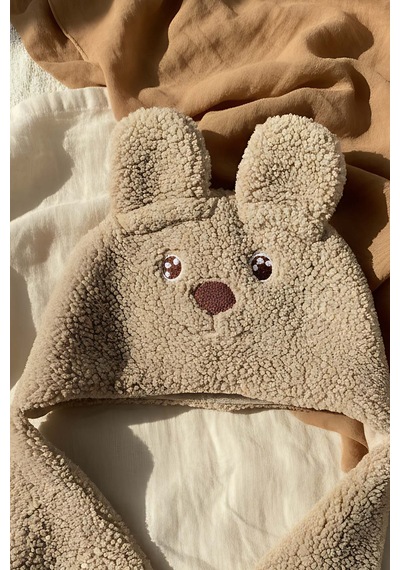 Tavşan Kulaklı Peluş Bebek Kundağı