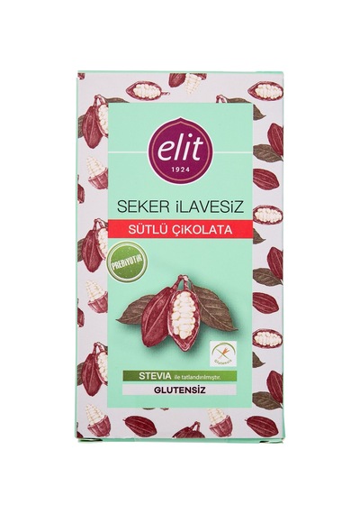 3 Adet Elit Şeker İlavesiz Ve Prebiyotik Sütlü Çikolata.60g