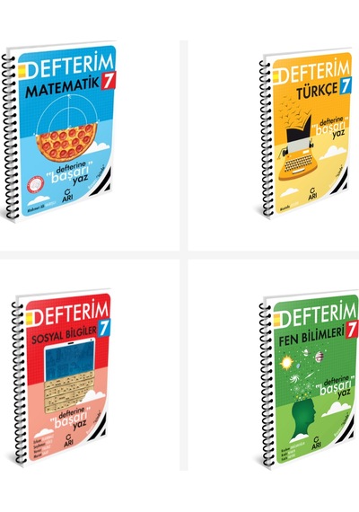 Arı 7. Sınıf Tüm Dersler Defter Seti 4 Kitap Arı Yayınları