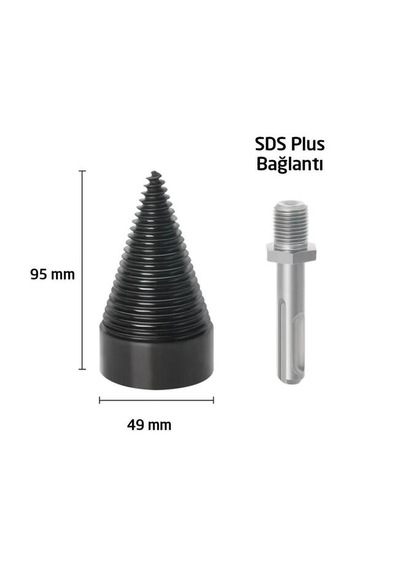 49 Mm Profesyonel Odun Yarma Matkap Ucu Ahşap Kütük Ayırıcı Ve Şöminelik Odun Hazırlama Aparatı