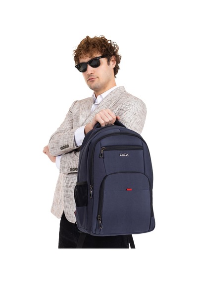 Dada Unisex Lacivert Okul Sırt Çantası Orta Boy Usb Type-c 14 inç Su Geçirmez Kumaş Lise Üniversite