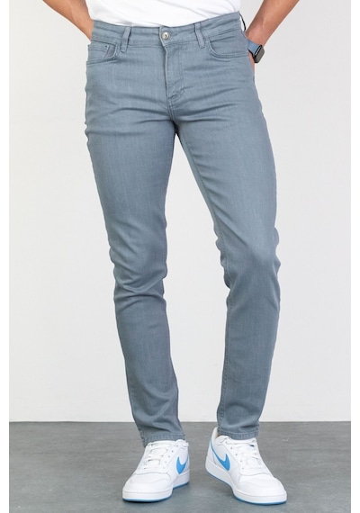 HLT Jeans Erkek Likralı Esnek Mavi Slim Fit Taşlamalı Kot Pantolon -