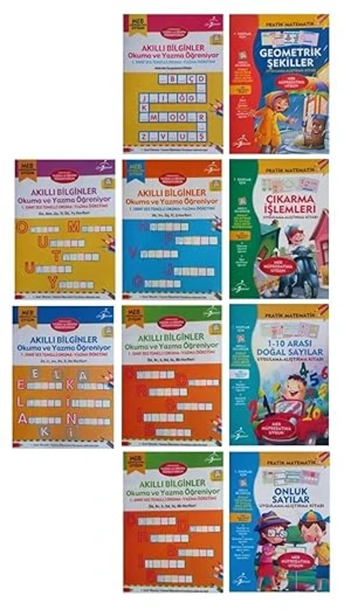 Akıllı Bilginler 1.sınıf Ses Temelli Okuma Yazma Öğretimi-pratik Matematik 10 Kitap